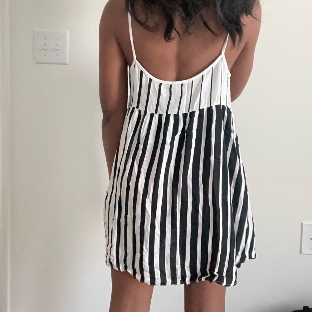 Baby doll black and white dress